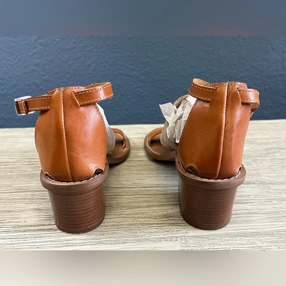 Elegant Brown and Silver Women's Block Heel Sandals